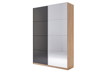 Skříň s posuvnými dveřmi 1,5x2,4m (Dveře Mat Láva/Zrcadlo), série N Luna