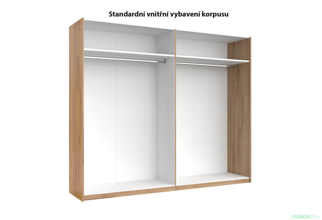Fotografie 6 - Skříň s posuvnými dveřmi 2.5x2.1 Mat Láva/Dub Kraft, série N Ramona