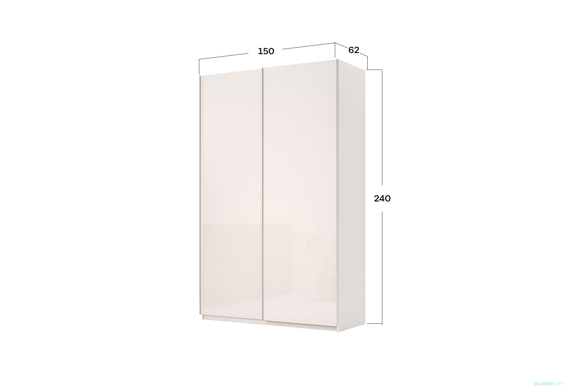 Fotografie 3 - Skříň s posuvnými dveřmi Lili 1,5x2,4m (Dveře Lesklý Kašmír), série N Lily