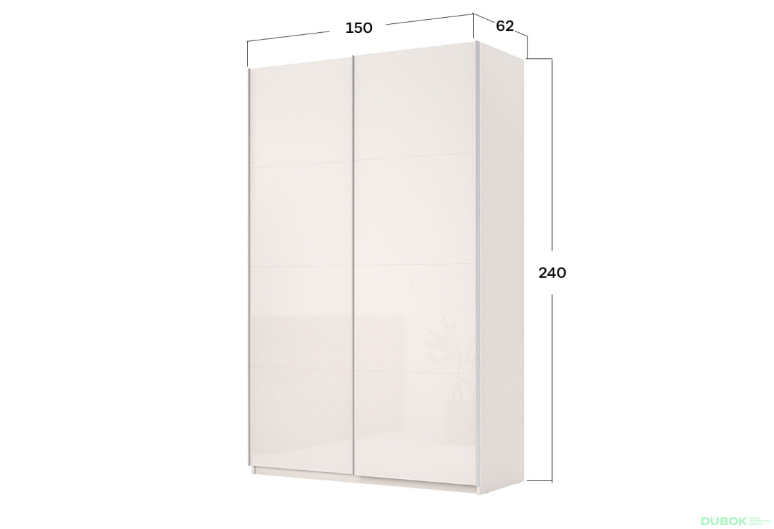 Fotografie 3 - Skříň s posuvnými dveřmi Lili 1,5x2,4m (Dveře Lesklý Kašmír), série N Lily