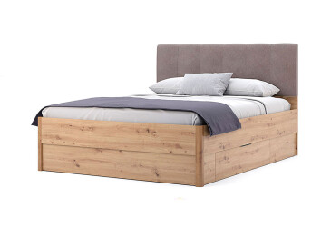 Postel 1,6x2,0 s šuplíky bez rámu, dub artisan Teddy