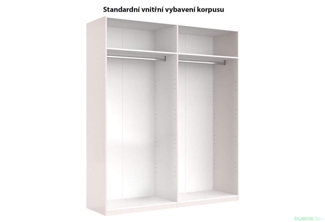Fotografie 7 - Foto Skříň 4dv se zrcadlem, série N bílá Family