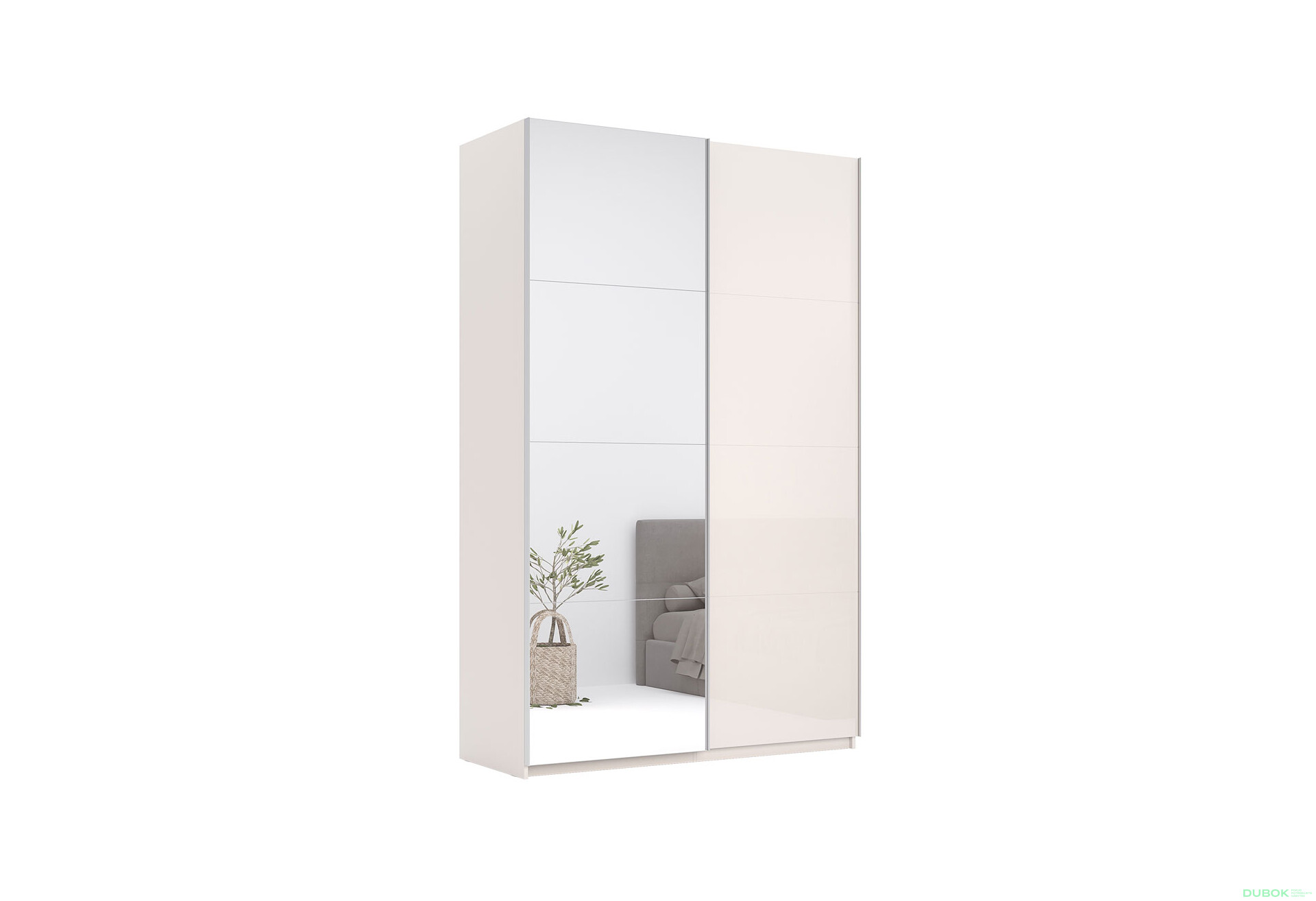 Fotografie 4 - Skříň s posuvnými dveřmi Lili 1,5x2,4m (Dveře Lesklý Kašmír/Zrcadlo), série N Lily
