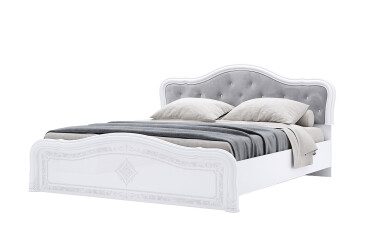 Postel 180 Lux bez roštu, bílý lesk Luiza