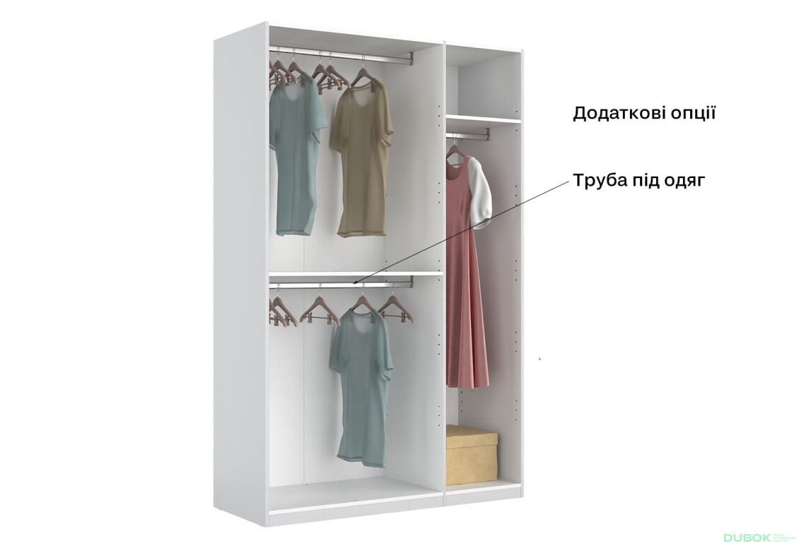 Fotografie 12 - Skříň 3D (se zrcadlem), série N, bílý lesk Luiza