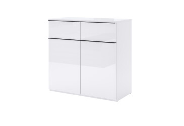 Komoda 2dv 2šx Bílý lesk Lucca