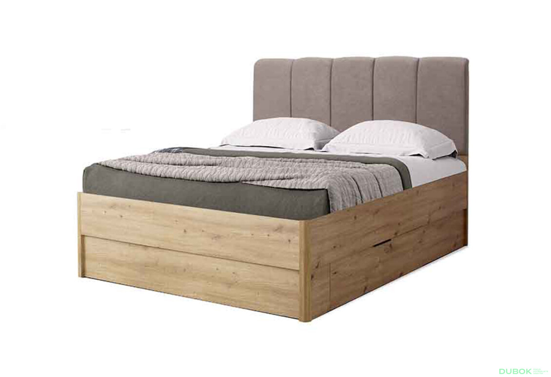Postel 1,4x2,0 s šuplíky bez rámu, dub artisan Teddy