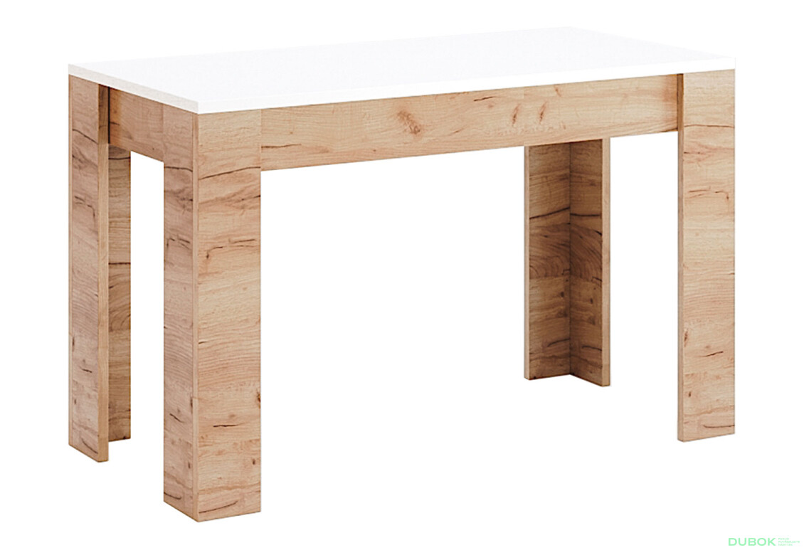 Jídelní stůl 1200x650, dub kraft / bílý Asti