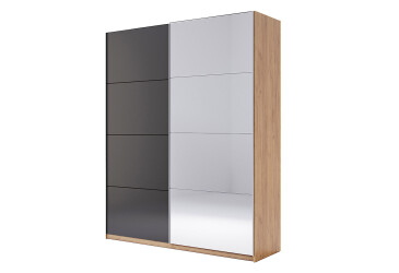Skříň s posuvnými dveřmi 1,5x2,1m (Dveře Mat Láva/Zrcadlo), série N Luna
