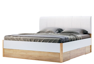Postel 180x200 měkké čelo s šuplíky bez rámu