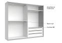 Fotografie 11 - Skříň s posuvnými dveřmi 2,5x2,1 m lesklá šedá činčila / zrcadlo Megy