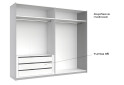 Fotografie 10 - Skříň s posuvnými dveřmi 2,5x2,1 m lesklá šedá činčila / zrcadlo Megy