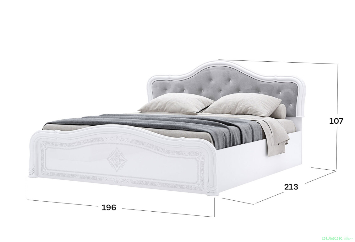 Fotografie 3 - Postel 180 Lux výklopná s roštem, bílý lesk Luiza
