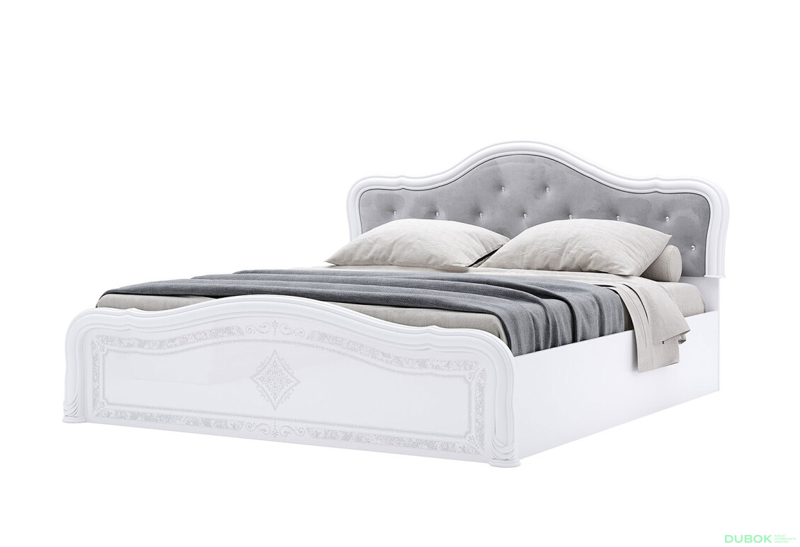 Postel 180 Lux výklopná s roštem, bílý lesk Luiza