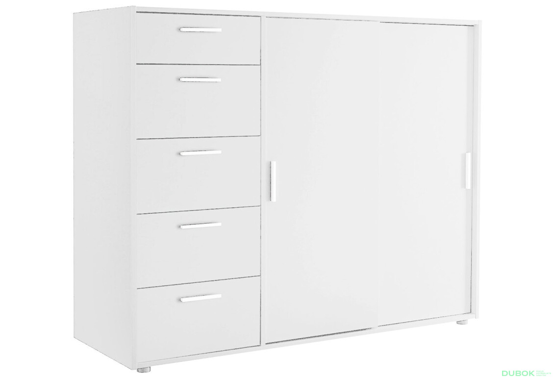 Komoda Case 2dv 5šx (Bílá)