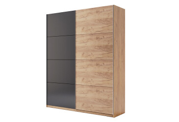 Skříň s posuvnými dveřmi 2.0x2.4m (Dveře Dub Kraft/Mat Láva), série N