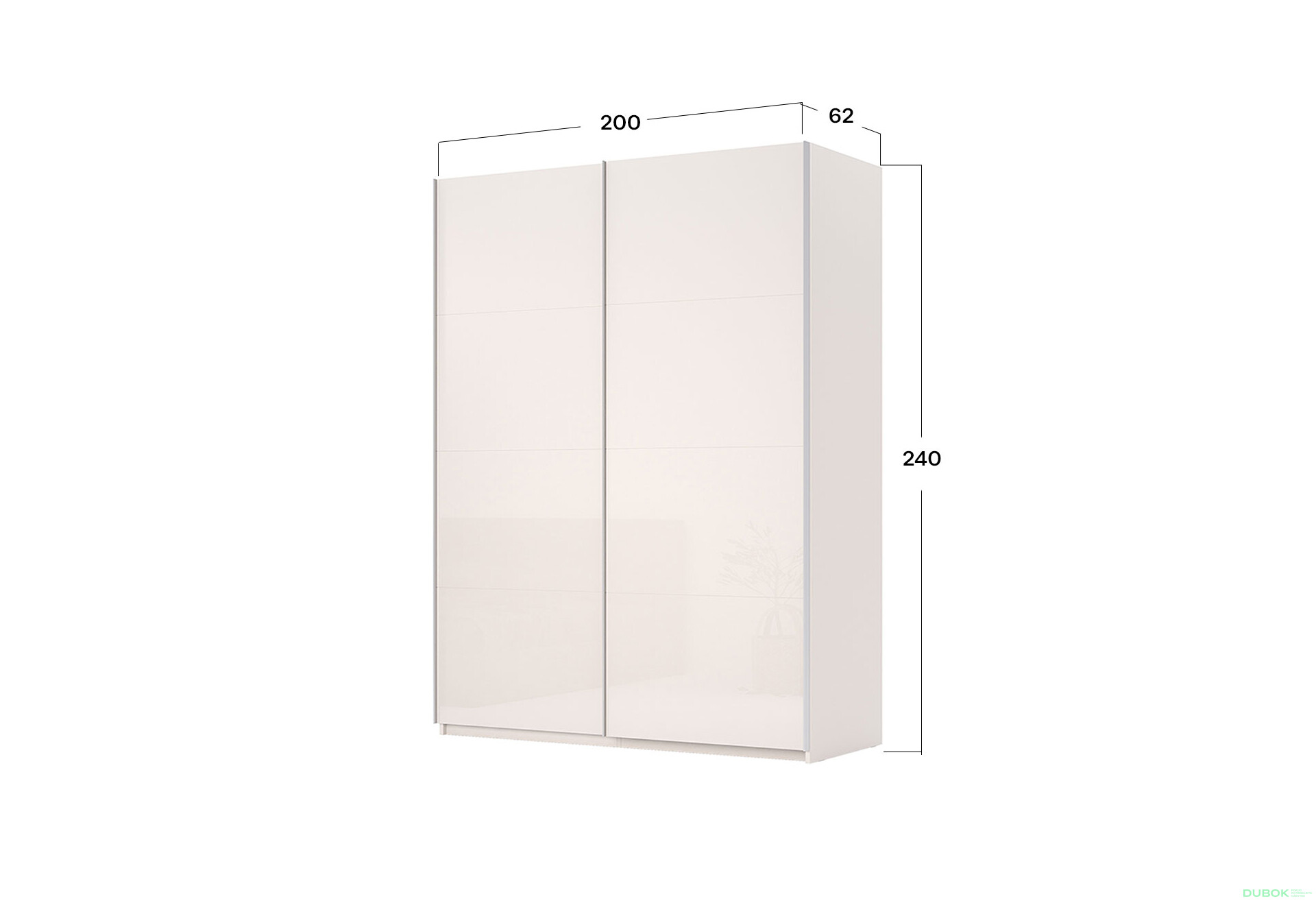 Fotografie 3 - Skříň s posuvnými dveřmi Lili 2,0x2,4m (Dveře Lesklý Kašmír), série N Lily