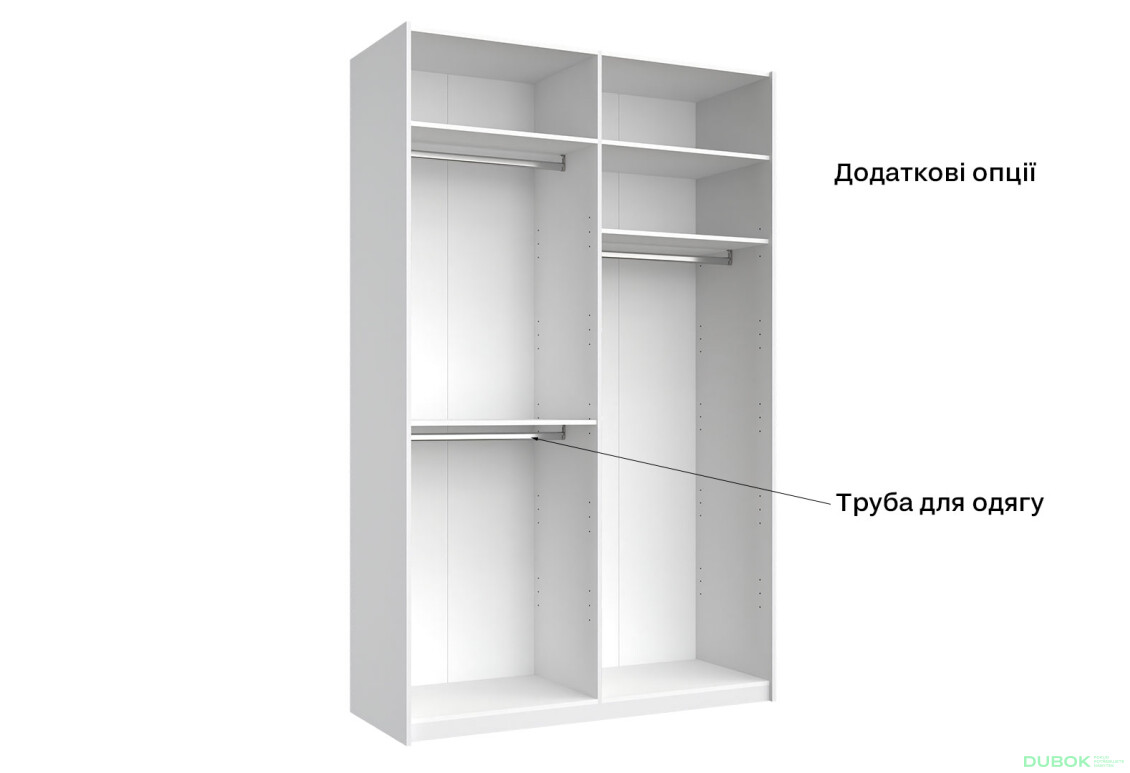 Fotografie 10 - Skříň s posuvnými dveřmi 1,5x2,4 m (Dveře Lesklá Bílá), série N Family