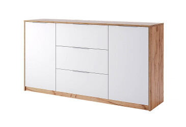 Komoda 2dv 3šuplíky 1.6 dub kraft / bílá Asti