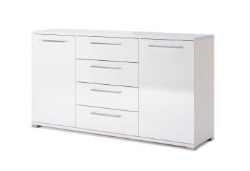 Komoda 2dv 4šu 1,5 m bílý lesk