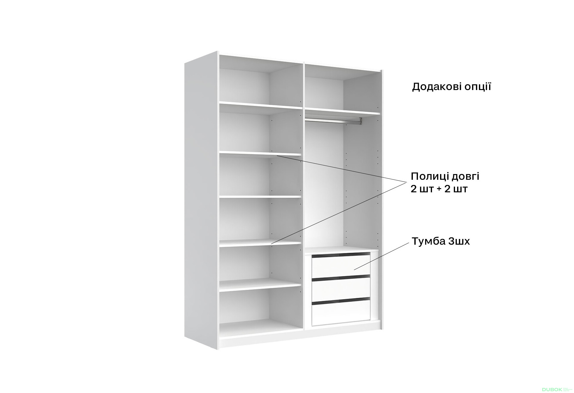 Fotografie 10 - Skříň s posuvnými dveřmi 1,5x2,1m (Dveře Lesklé Bílé), série N Family