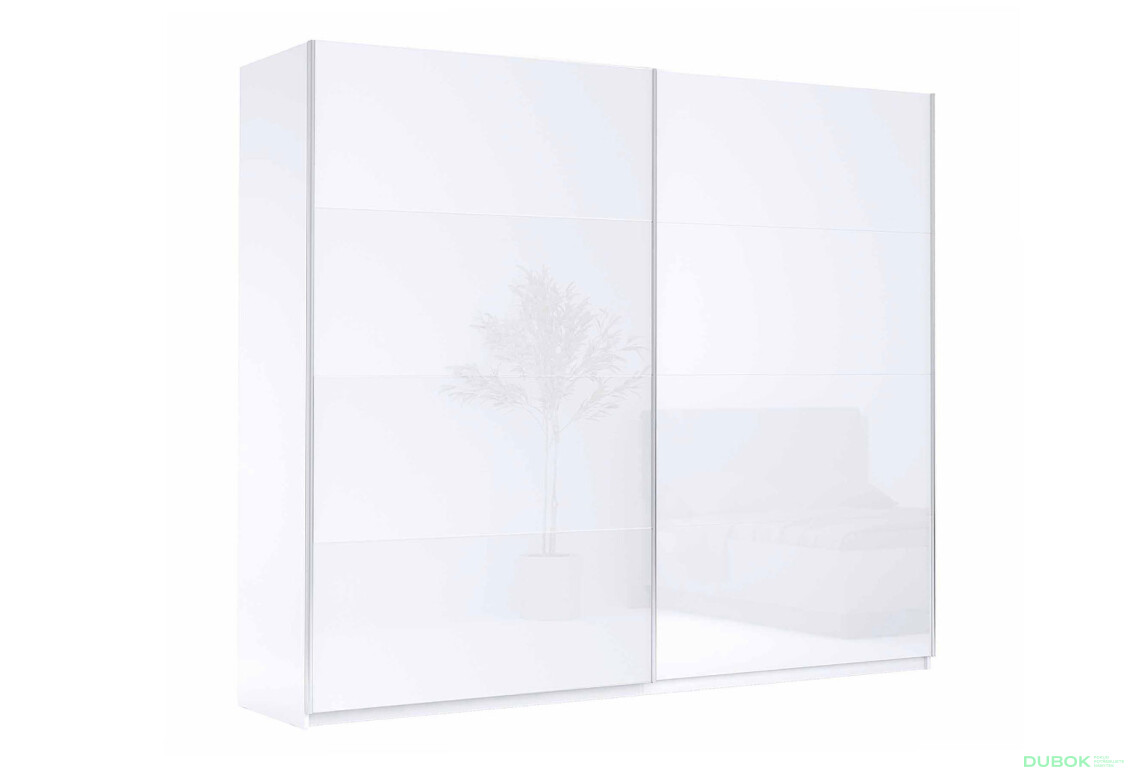 Fotografie 4 - Skříň-šatna 2,5x2,1m (Dveře Lesklé Bílé), série N Family