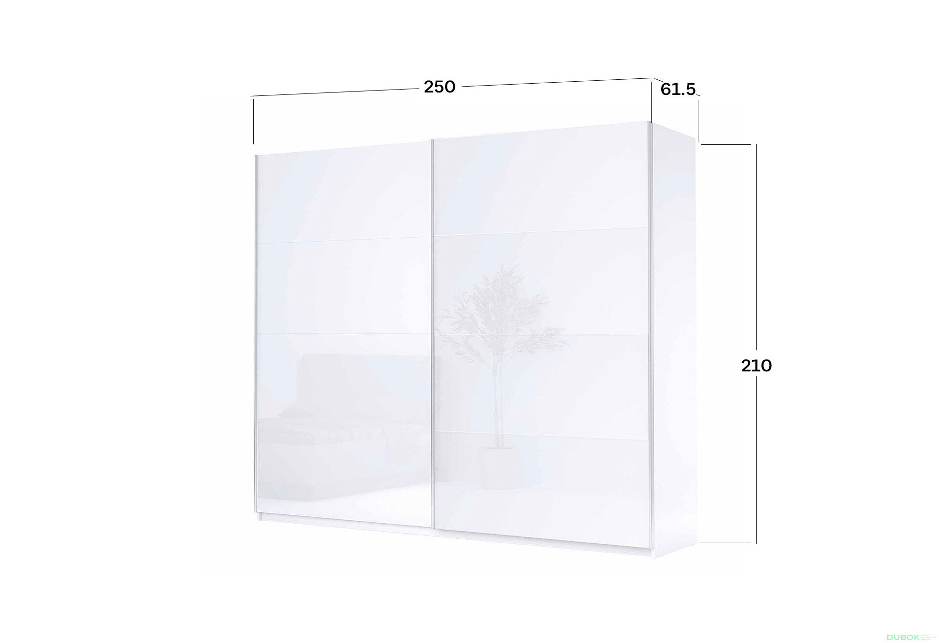 Fotografie 5 - Skříň-šatna 2,5x2,1m (Dveře Lesklé Bílé), série N Family