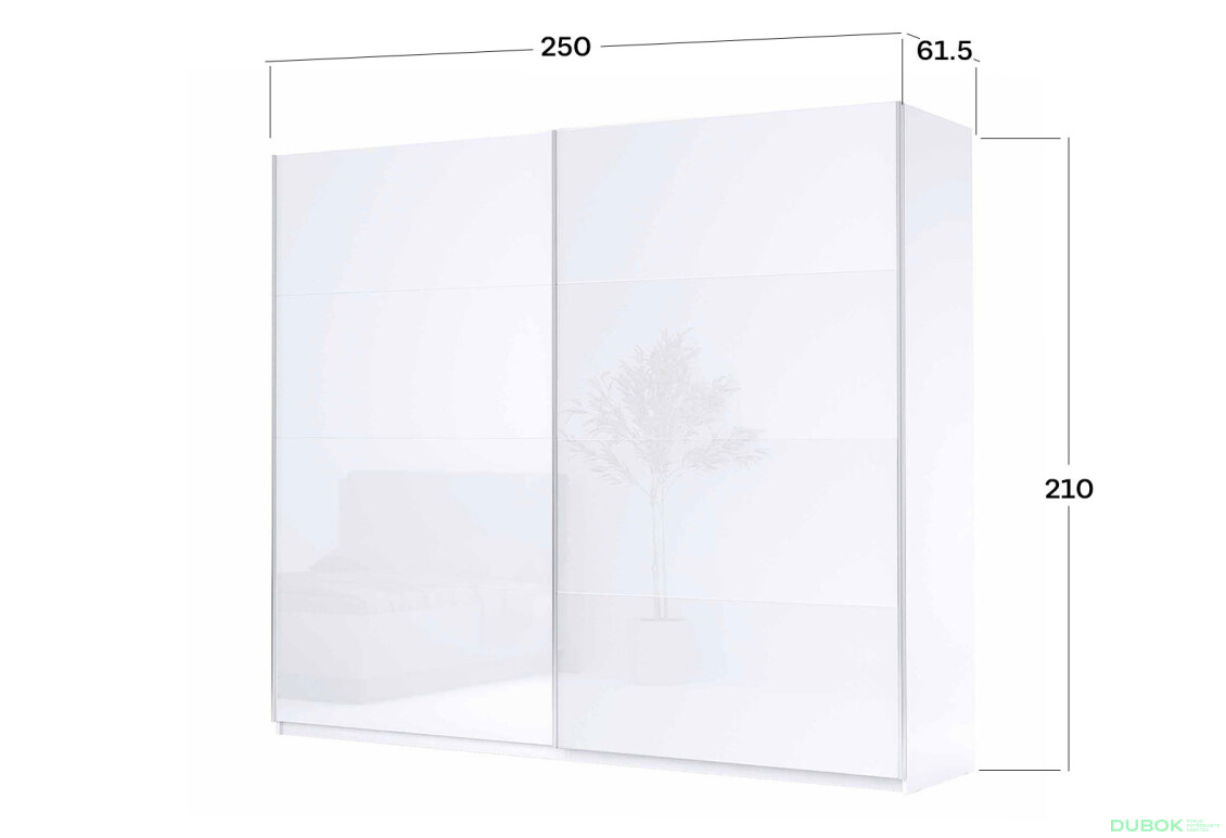 Fotografie 5 - Skříň-šatna 2,5x2,1m (Dveře Lesklé Bílé), série N Family