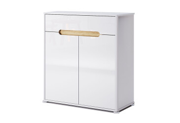 Komoda 2D 1Š, bílý lesk Stella