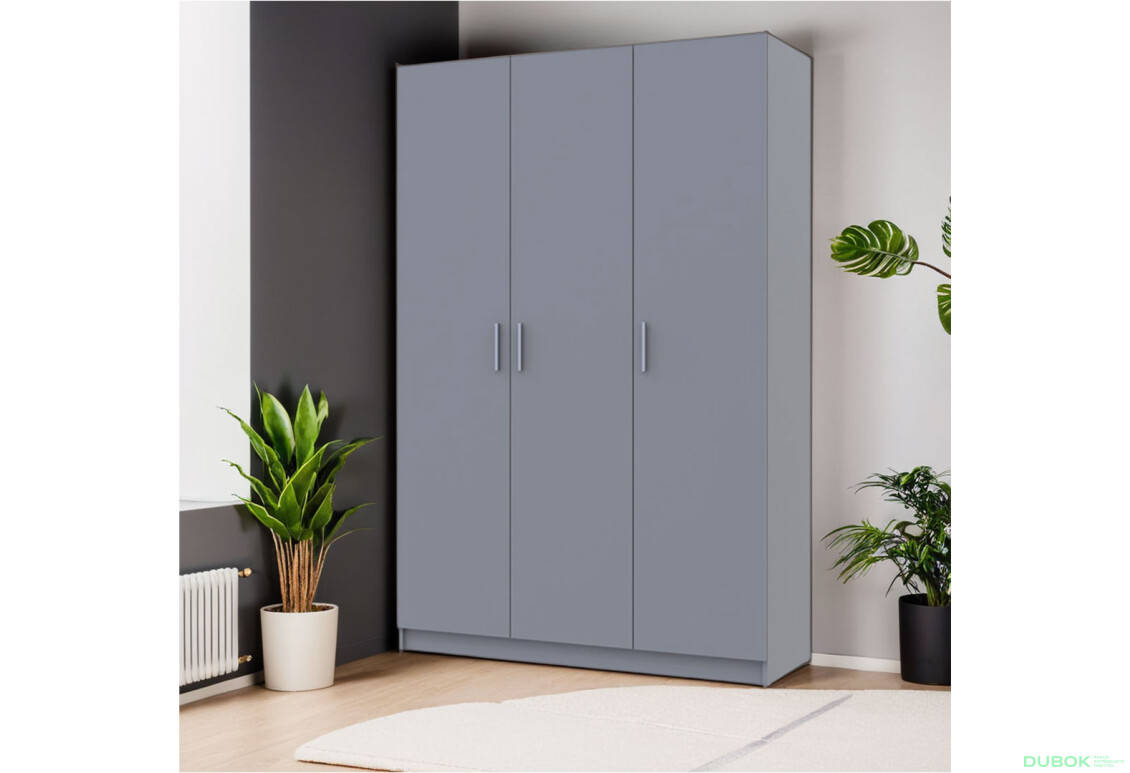 Fotografie 2 - Skříň Promo s 3 dveřmi 135 cm, šedá