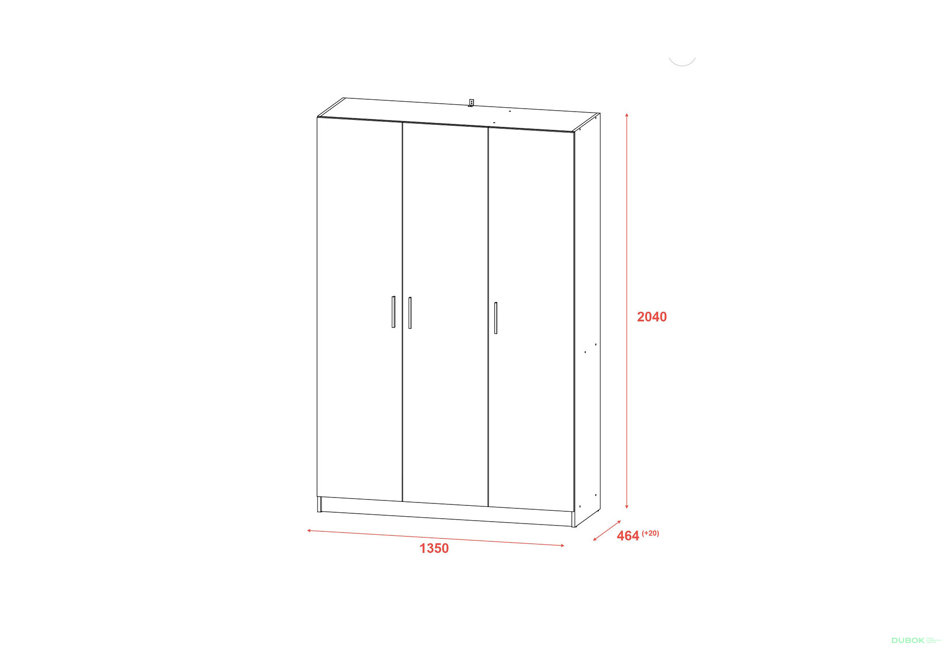 Fotografie 8 - Skříň Promo s 3 dveřmi 135 cm, šedá