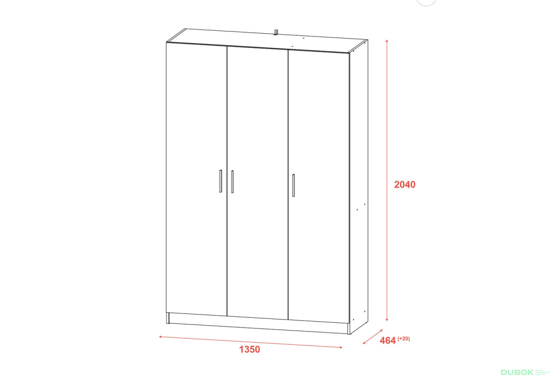 Fotografie 8 - Skříň Promo s 3 dveřmi 135 cm, šedá