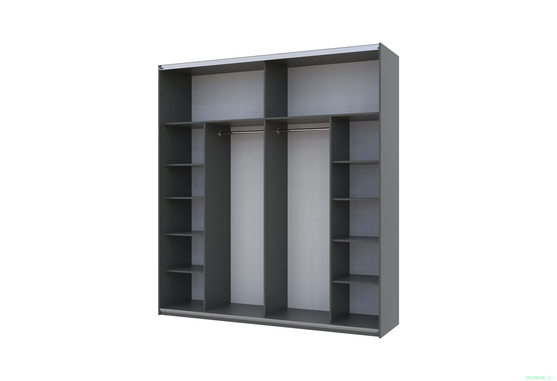 Fotografie 3 - Skříň G-Caiser Doros s 2 dveřmi DTD, 220 cm, antracit / bílá