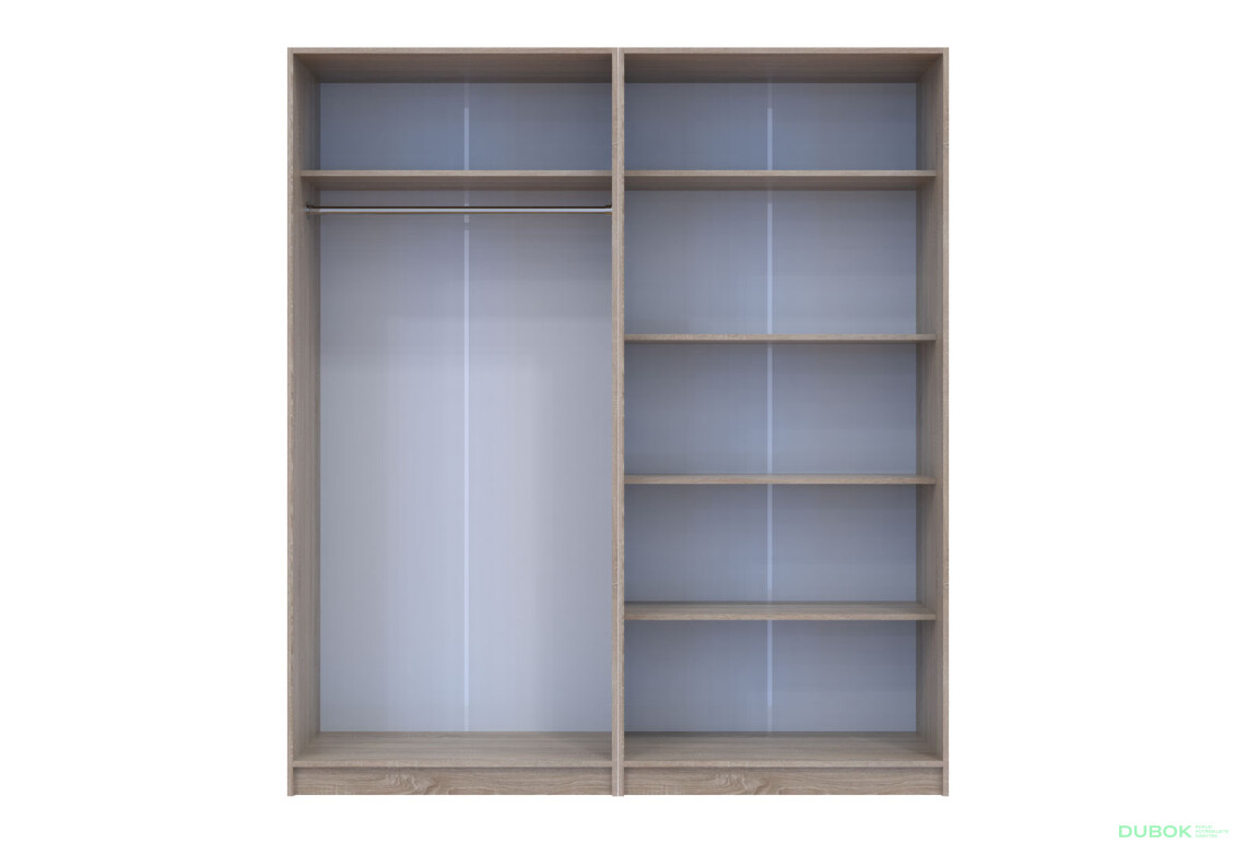 Fotografie 8 - Skříň Promo s policemi 2+2 DTD 180×48×204 Dub sonoma