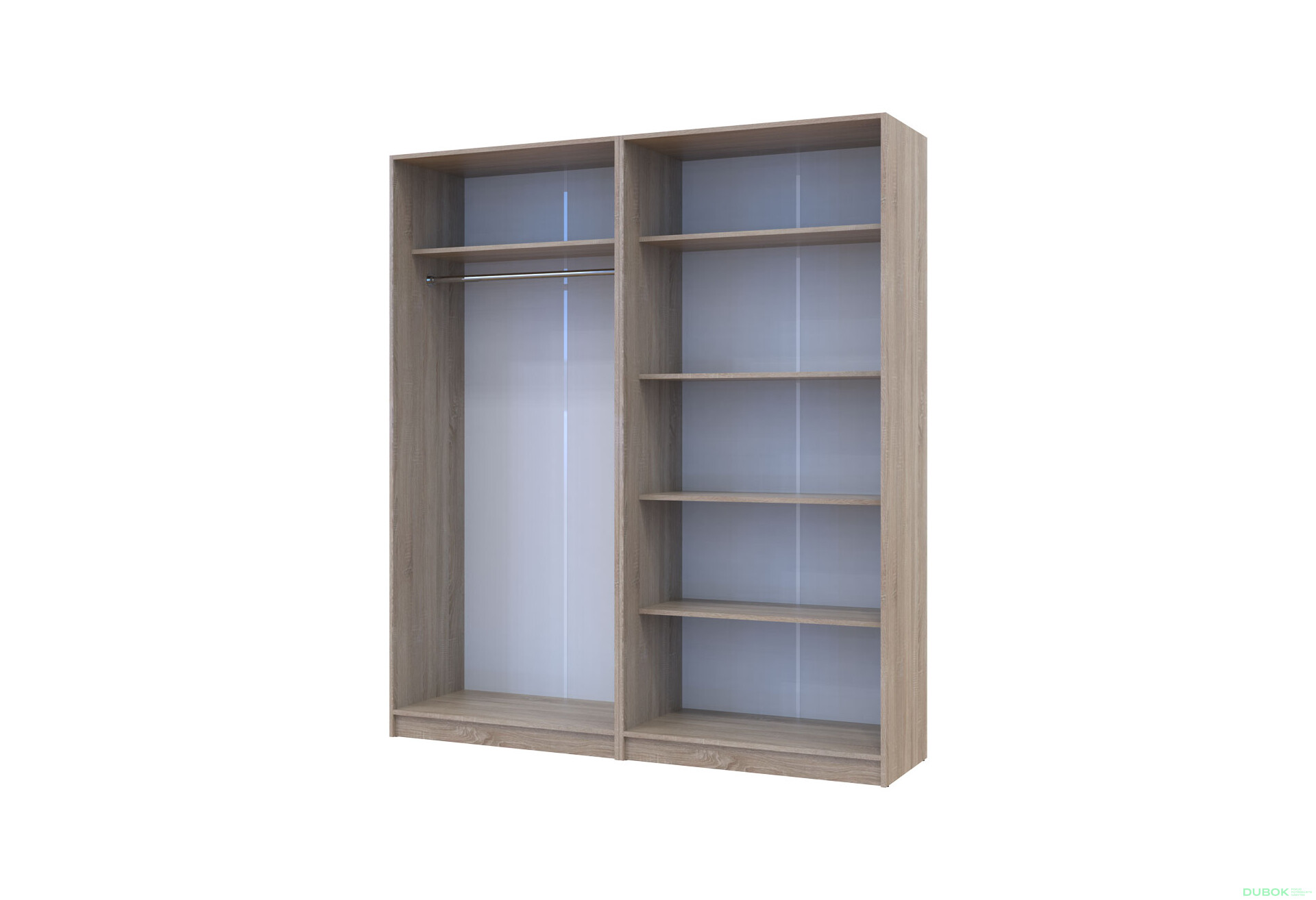 Fotografie 16 - Skříň Promo s policemi 2+2 DTD 180×48×204 Dub sonoma