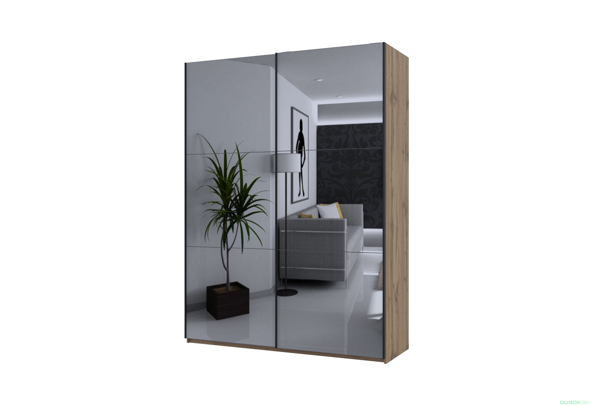 Fotografie 1 - Skříň s posuvnými dveřmi G-Caiser Taho 2 Zrcadla 180x60x240