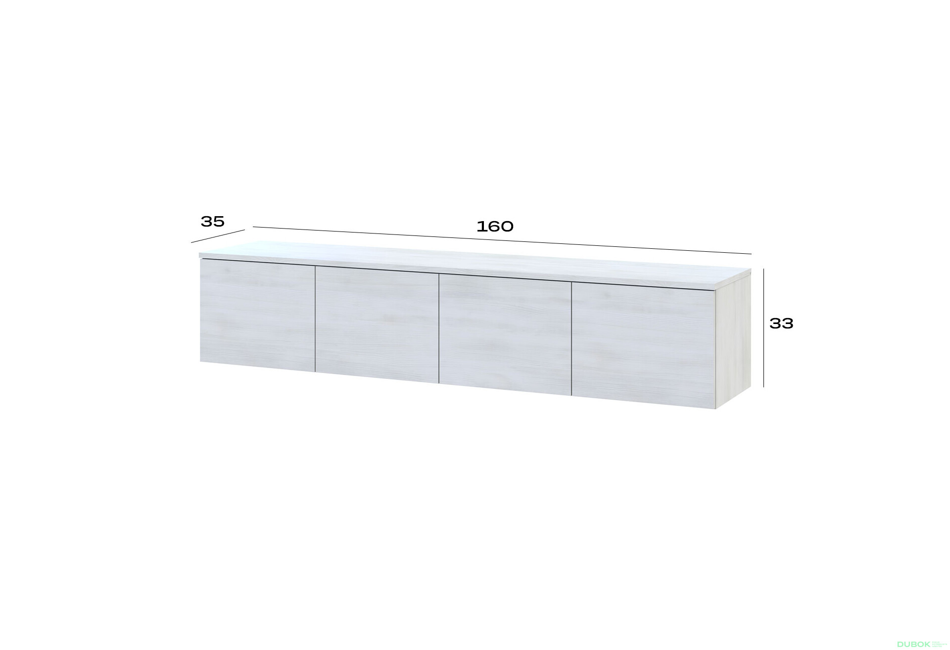 Fotografie 7 - TV stolek Levía bílý strom 4dv 160x35x33