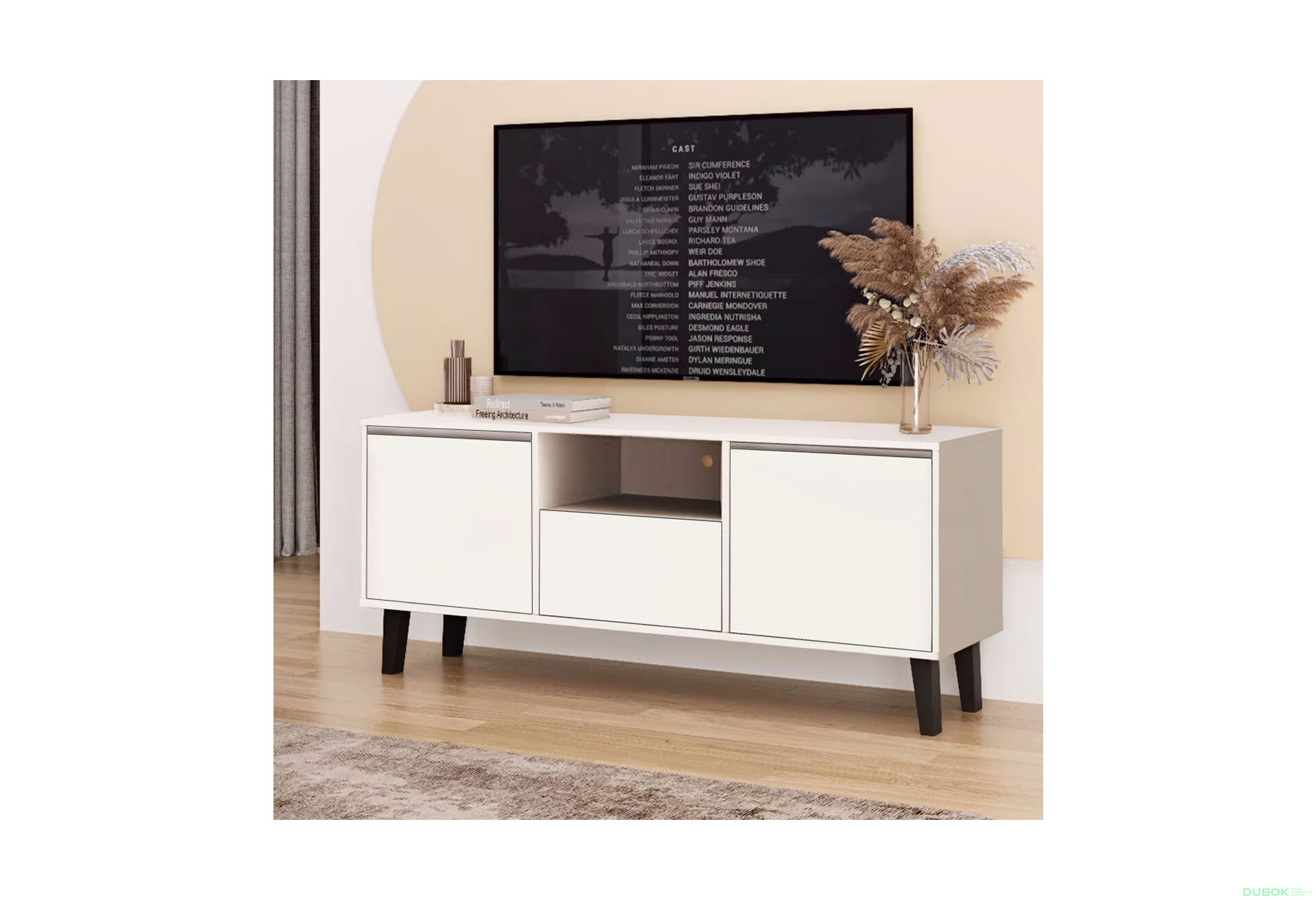 Fotografie 3 - TV stolek 2d1s Borg biały (P)