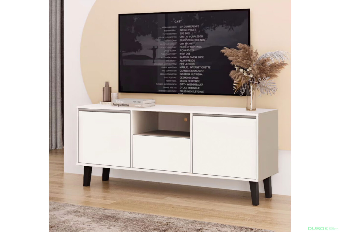 Fotografie 3 - TV stolek 2d1s Borg biały (P)