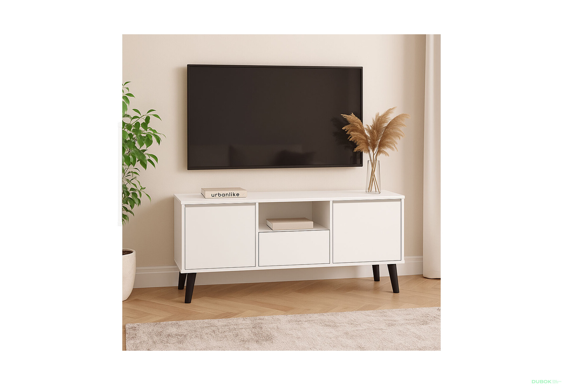 Fotografie 2 - TV stolek 2d1s Borg biały (P)