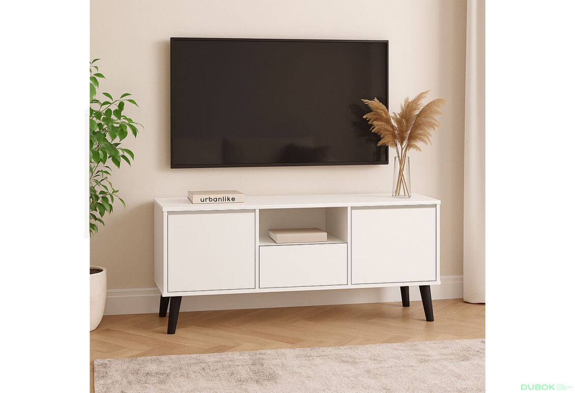Fotografie 2 - TV stolek 2d1s Borg biały (P)