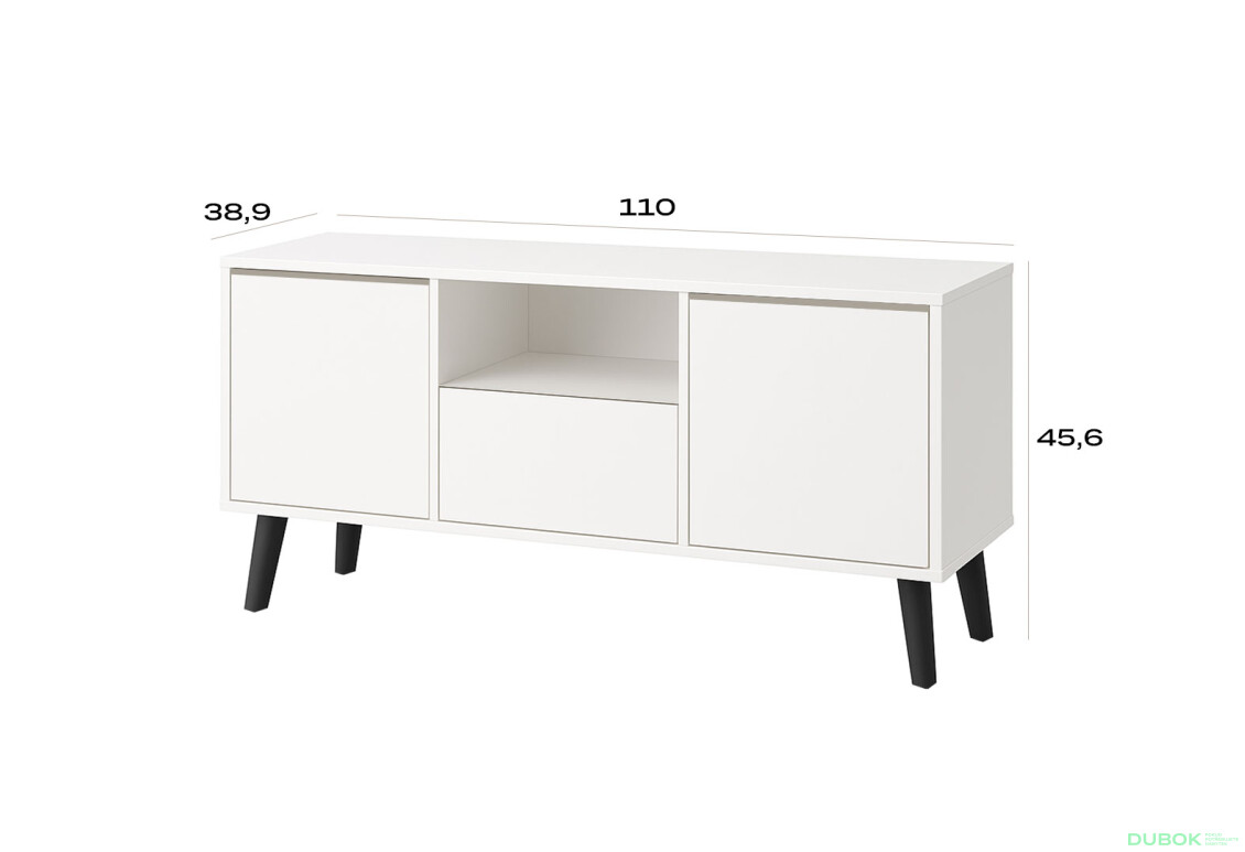 Fotografie 4 - TV stolek 2d1s Borg biały (P)