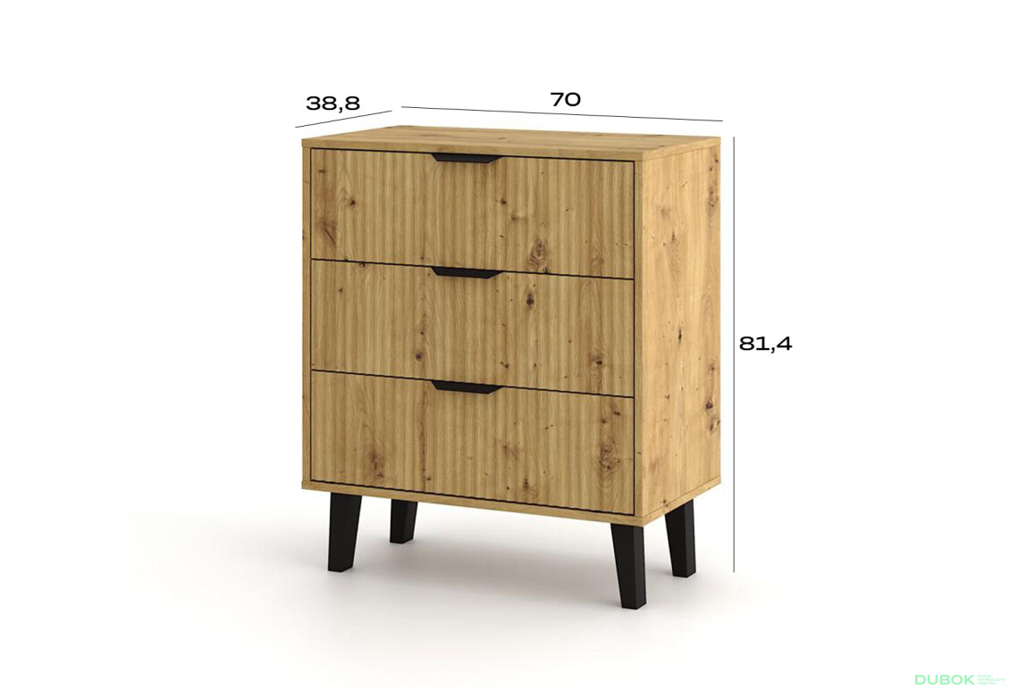 Fotografie 4 - Komoda Borg Duo 3Š dub artisan
