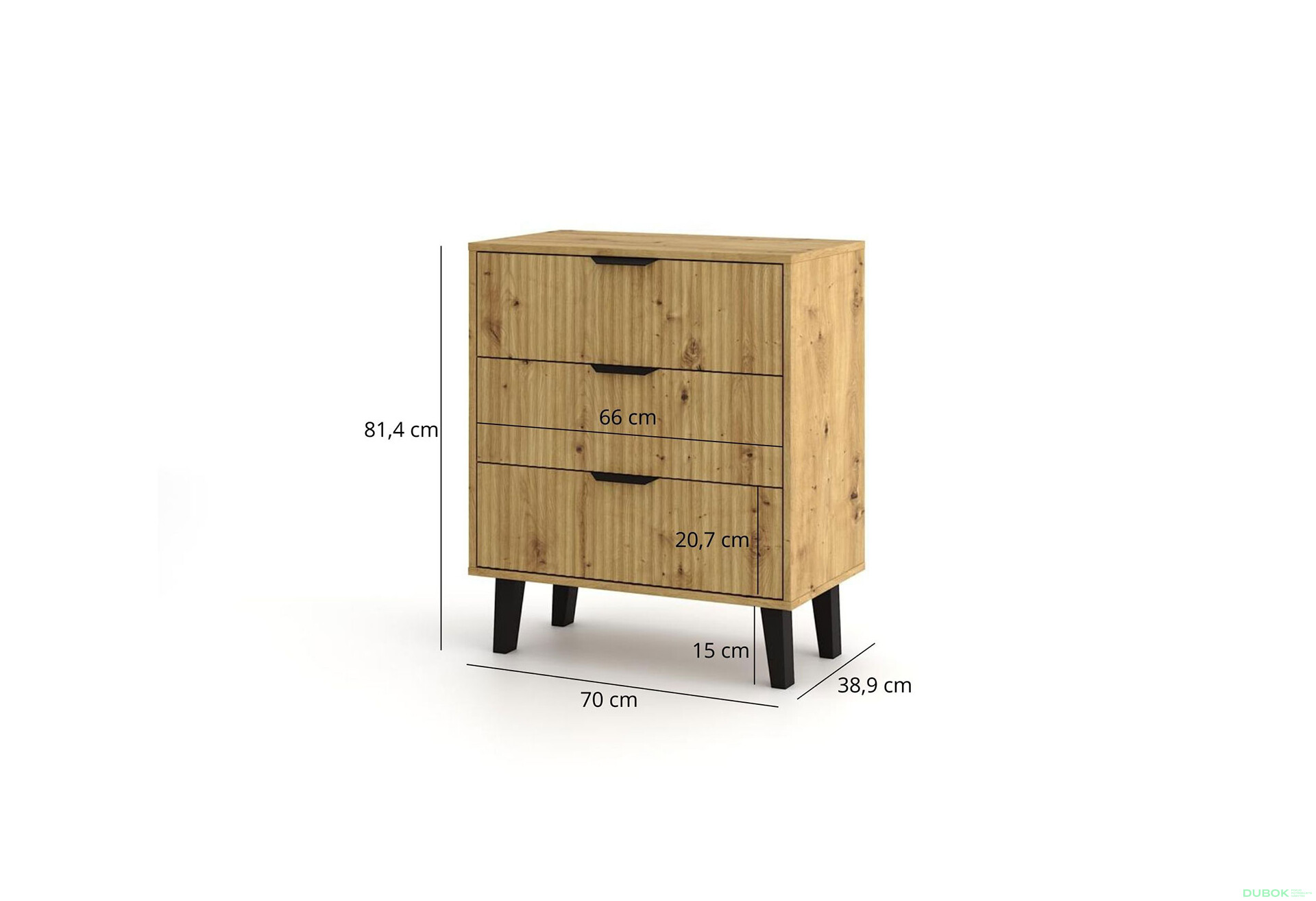 Fotografie 5 - Komoda Borg Duo 3Š dub artisan