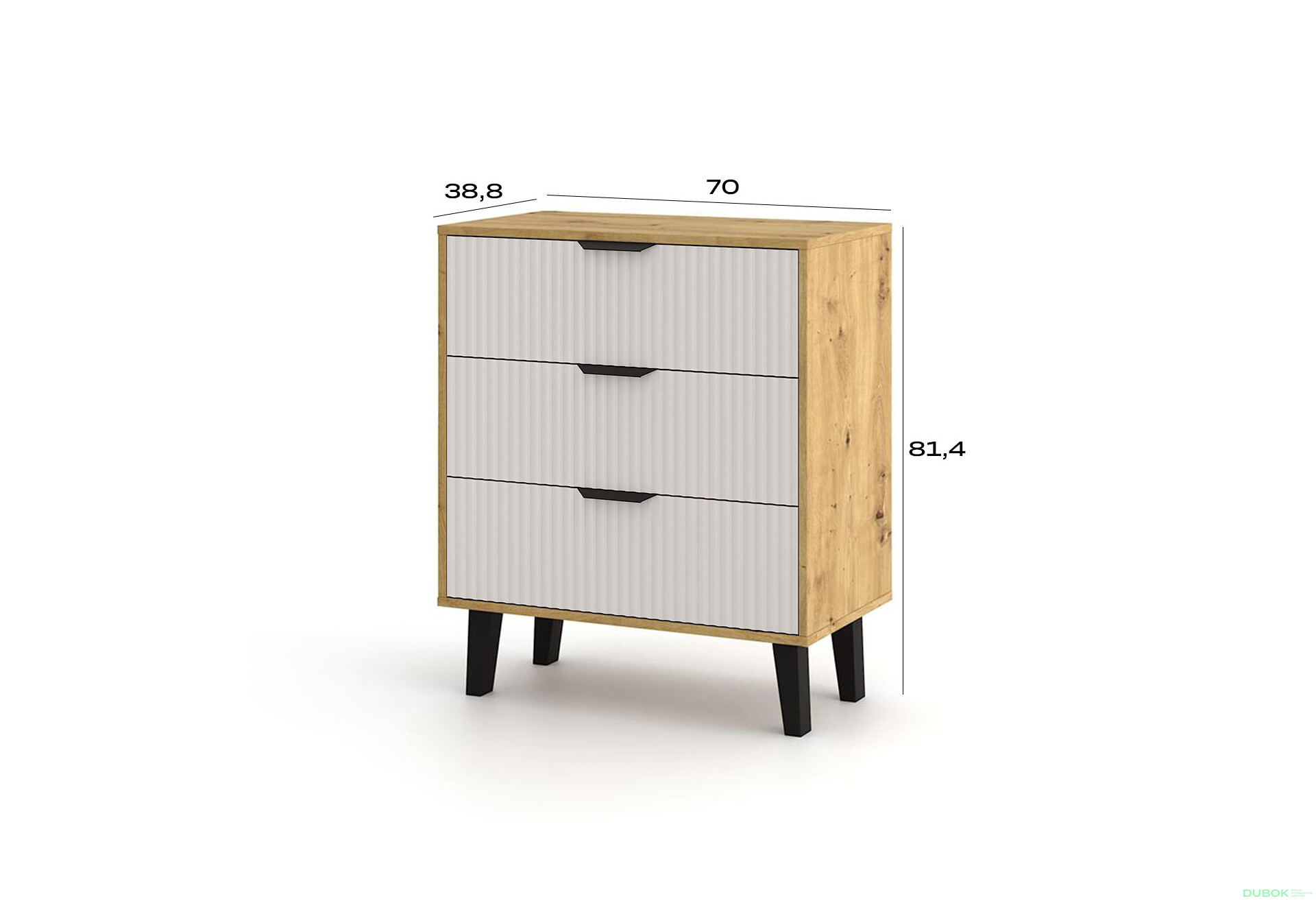 Fotografie 4 - Komoda Borg Duo 3Š dub artisan / kašmír