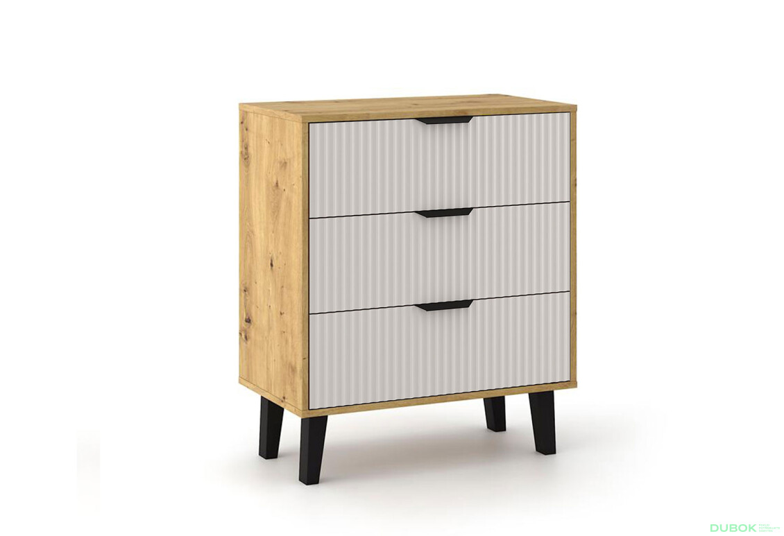 Fotografie 3 - Komoda Borg Duo 3Š dub artisan / kašmír