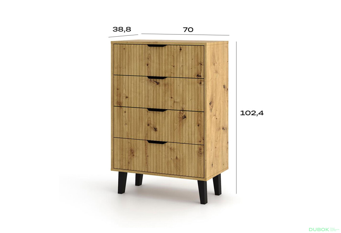 Fotografie 6 - Komoda Borg Duo 4Š dub artisan
