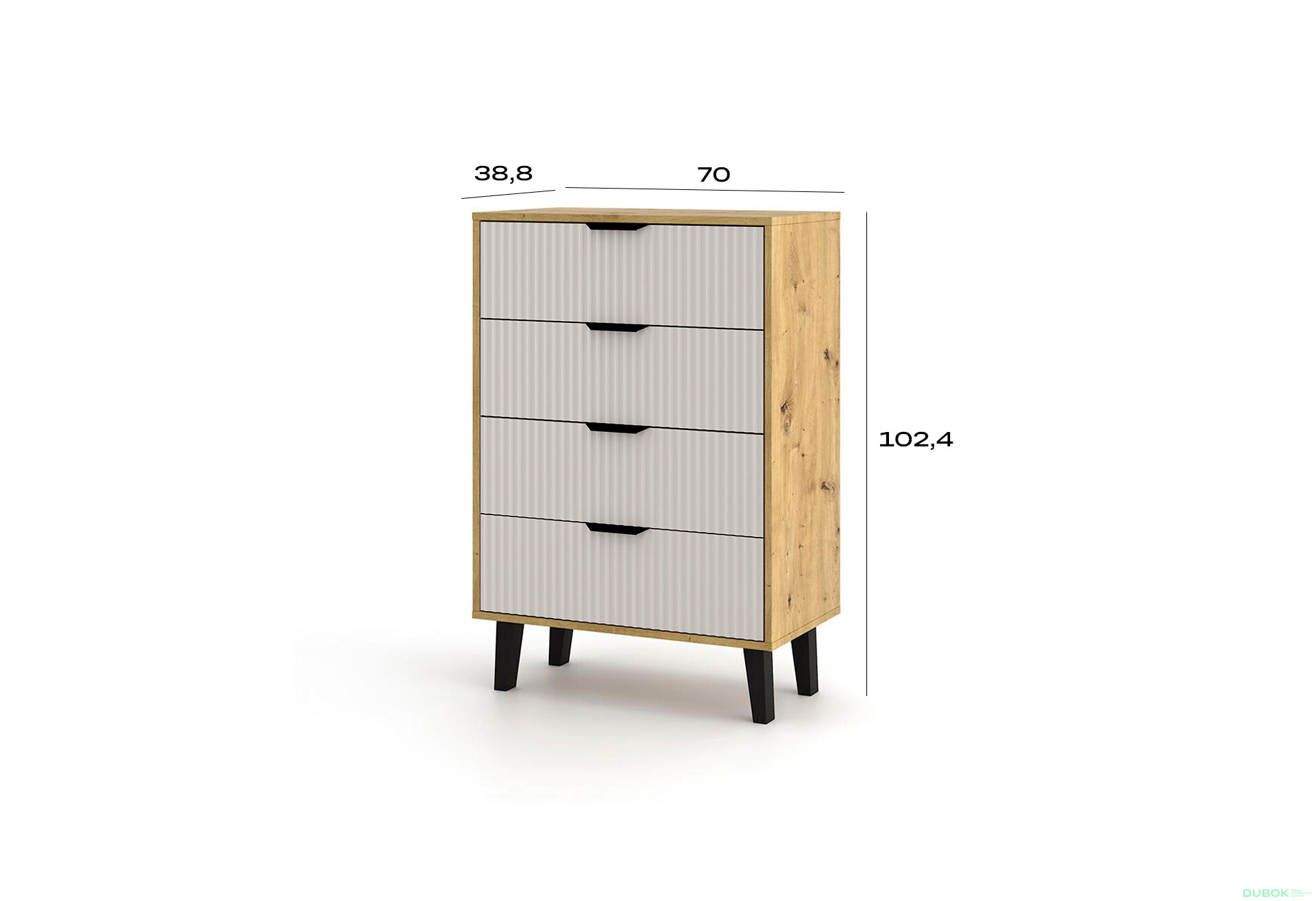 Fotografie 4 - Komoda Borg Duo 4Š dub artisan / kašmír