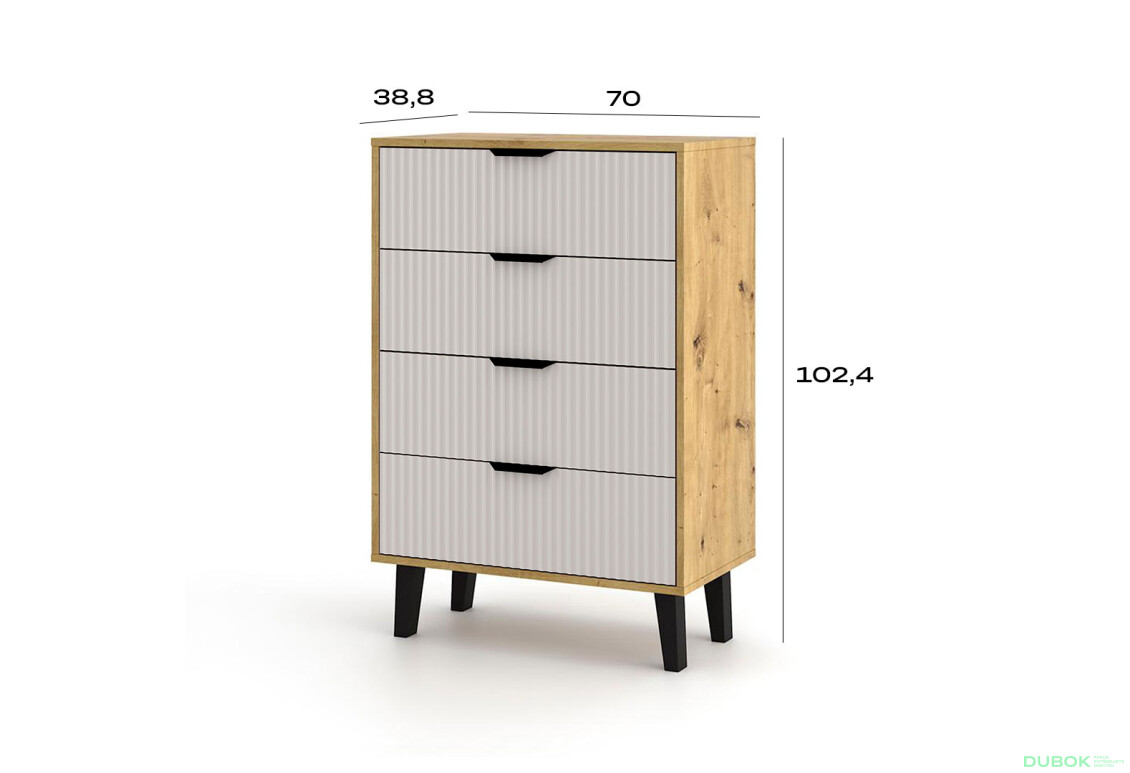 Fotografie 4 - Komoda Borg Duo 4Š dub artisan / kašmír