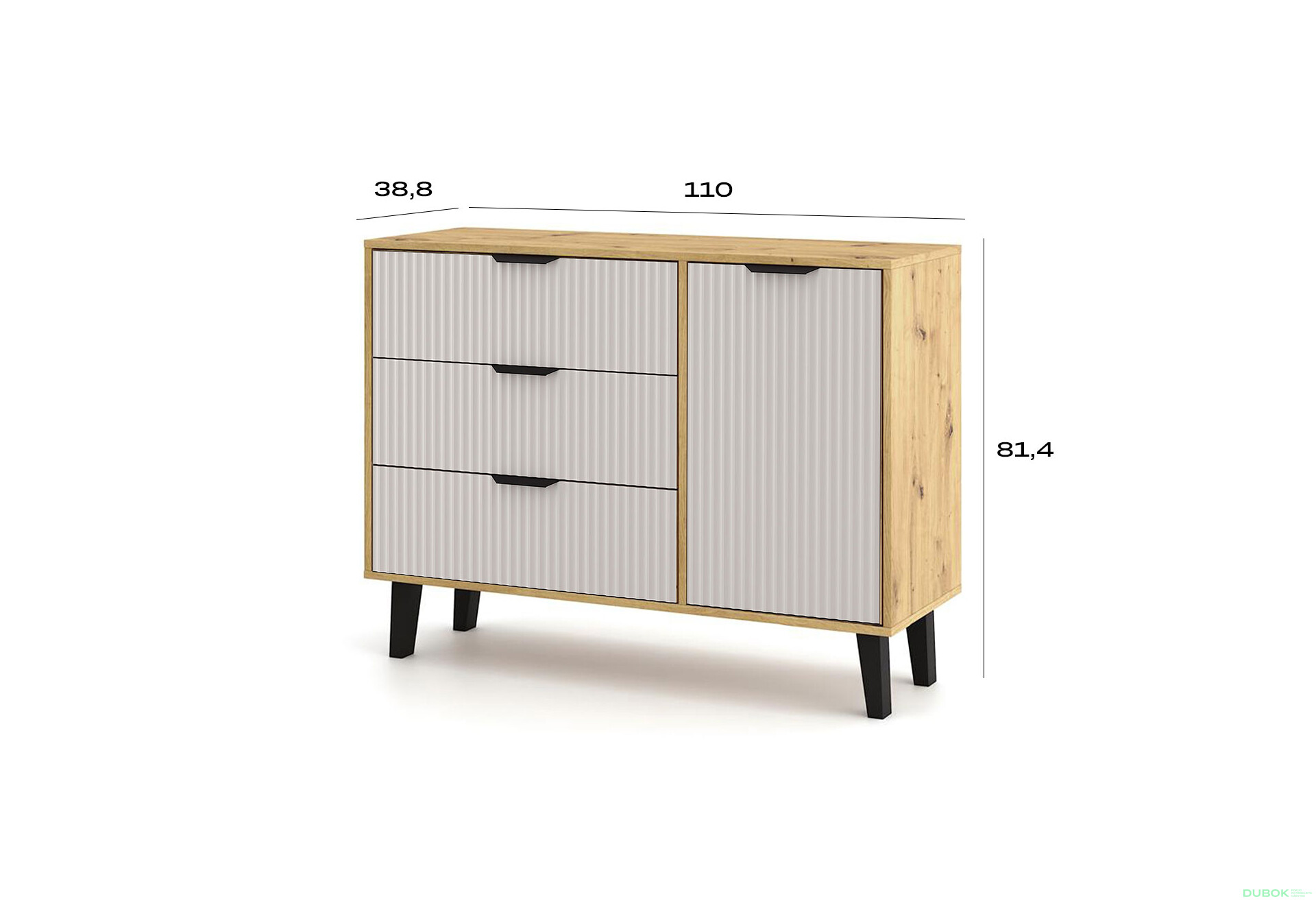 Fotografie 5 - Komoda Borg Duo 1d3s dub artisan / kašmír